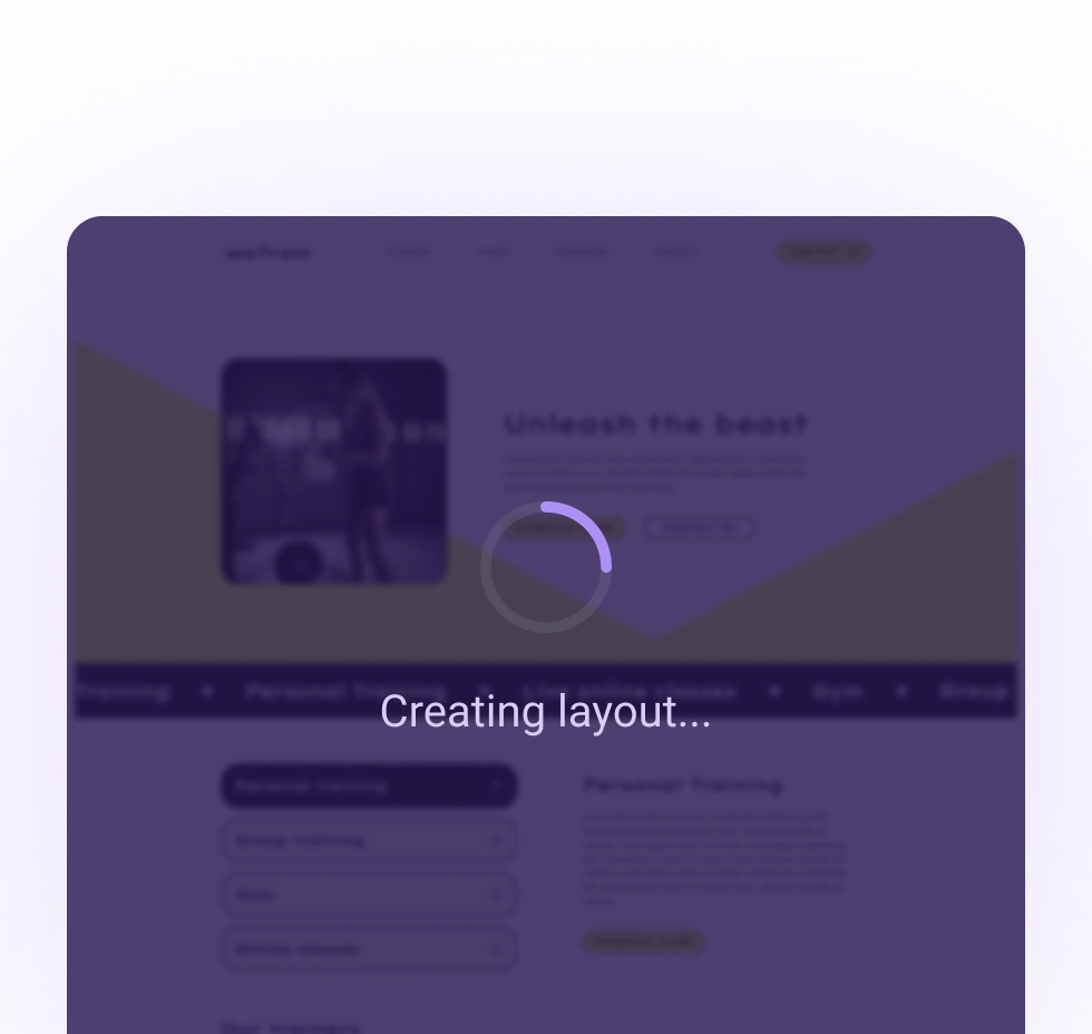 Website Ai Builder, builds the first version